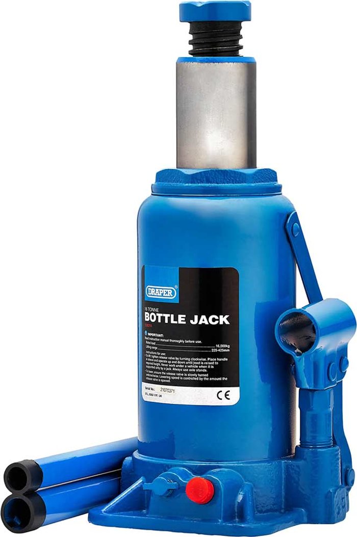 Tooled Up | Draper Draper 130 Series Hydraulic Bottle Jack 16 Tonne Draper Draper 130 Series Hydraulic Bottle Jack 16 Tonne