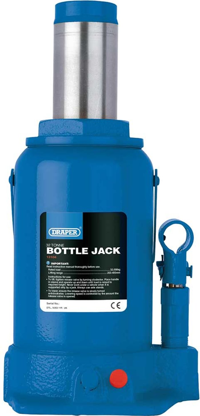 Tooled Up | Draper Draper 130 Series Hydraulic Bottle Jack 32 Tonne Draper Draper 130 Series Hydraulic Bottle Jack 32 Tonne