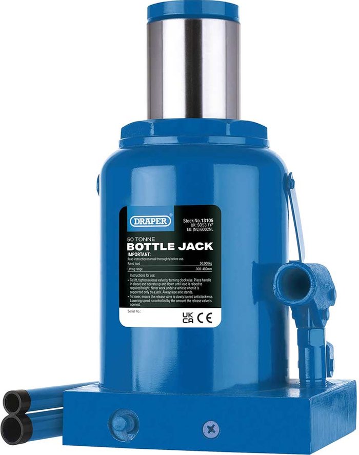 Tooled Up | Draper Draper 130 Series Hydraulic Bottle Jack 50 Tonne Draper Draper 130 Series Hydraulic Bottle Jack 50 Tonne
