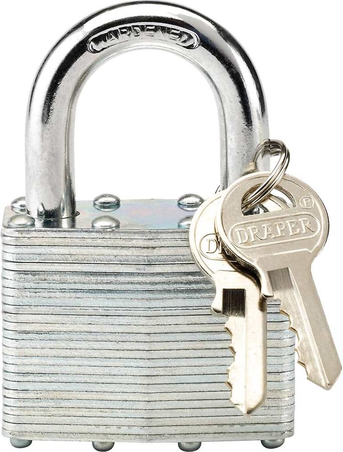 Tooled Up | Draper Draper Laminated Steel Padlock 50mm Standard Draper Draper Laminated Steel Padlock 50mm Standard