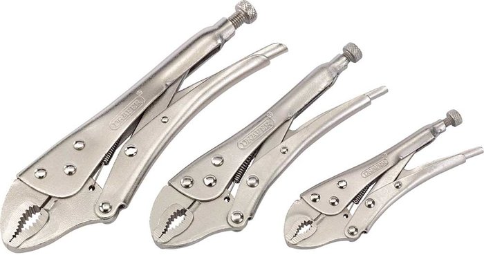 Tooled Up | Draper Draper 3 Piece Curved Jaw Self Grip Plier Set Draper Draper 3 Piece Curved Jaw Self Grip Plier Set