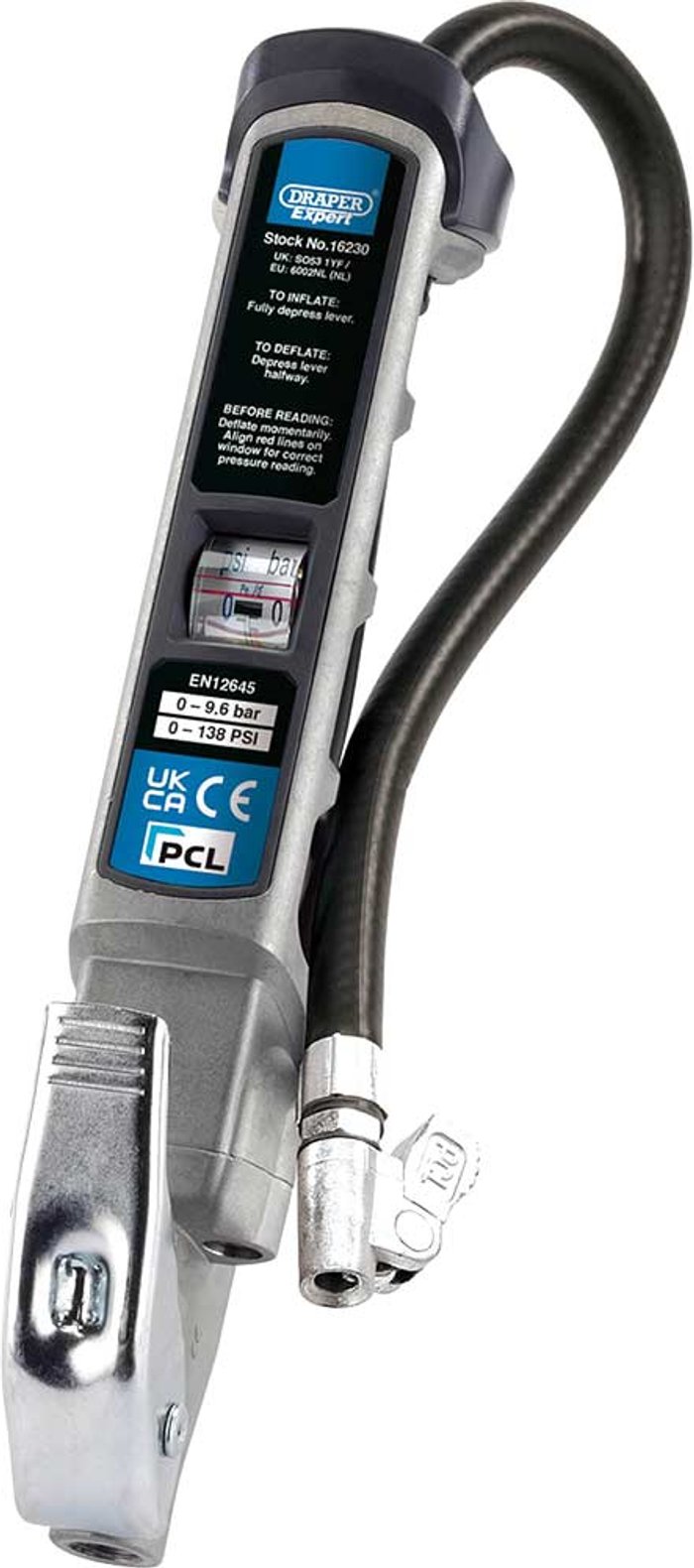 Tooled Up | Draper Draper ALG44 Professional Air Line Inflator Lock-On Connector Draper Draper ALG44 Professional Air Line Inflator Lock-On Connector