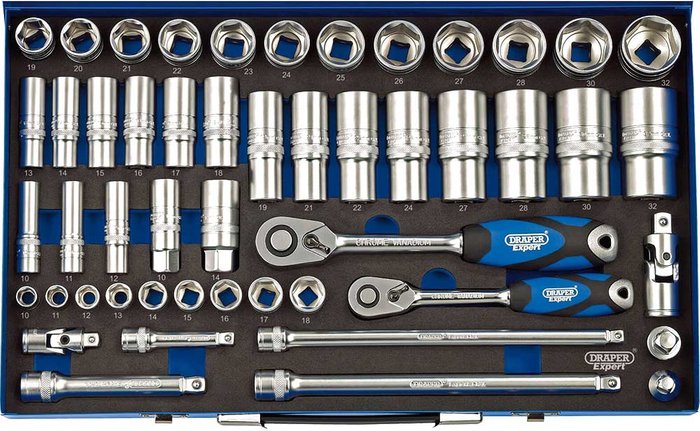 Tooled Up | Draper Draper Expert 50 Piece 3/8 and 1/2 Drive Socket Set Metric Combination Draper Draper Expert 50 Piece 3/8 and 1/2 Drive Socket Set Metric Combination