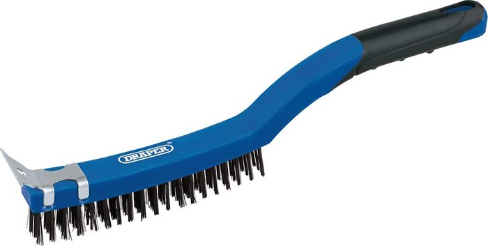 Tooled Up | Draper Draper Wire Scratch Brush Scraper 3 Rows Draper Draper Wire Scratch Brush Scraper 3 Rows