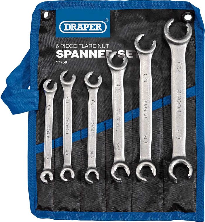 Tooled Up | Draper Draper 6 Piece Flare Nut Spanner Set Draper Draper 6 Piece Flare Nut Spanner Set