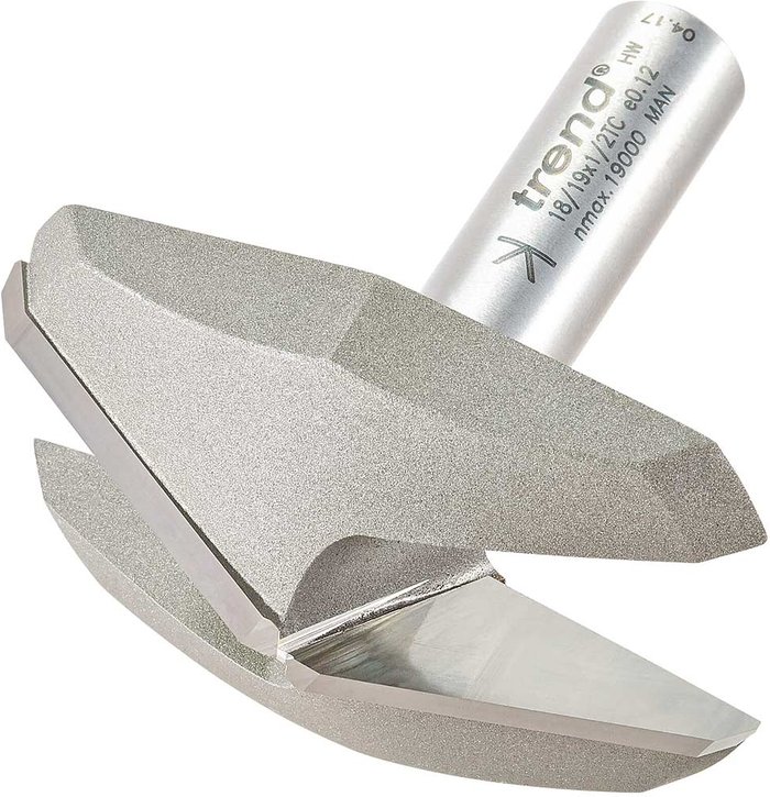 Tooled Up | Trend Trend Large Bevel Panel Raiser Router Cutter 67.7mm 16mm 1/2 Trend Trend Large Bevel Panel Raiser Router Cutter 67.7mm 16mm 1/2