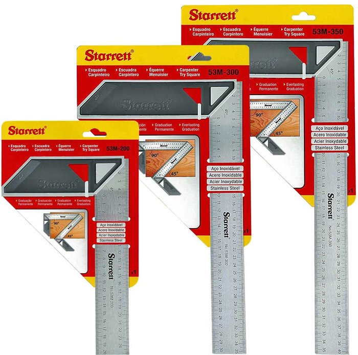 Tooled Up | Starrett Starrett K53M Carpenters Combination Square Triple Pack Starrett Starrett K53M Carpenters Combination Square Triple Pack
