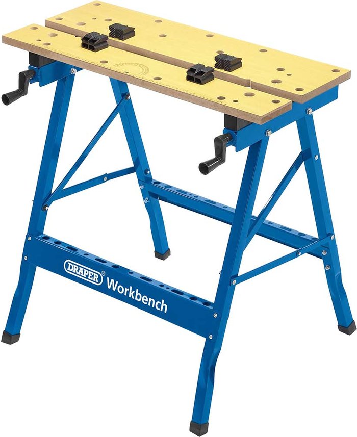 Tooled Up | Draper Draper 800mm Fold Down Workbench - Blue Draper Draper 800mm Fold Down Workbench - Blue