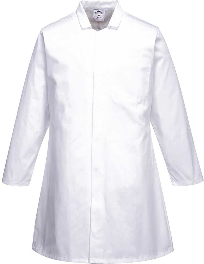 Tooled Up | Portwest Portwest Mens Single Pocket Food Coat White M Portwest Portwest Mens Single Pocket Food Coat White M