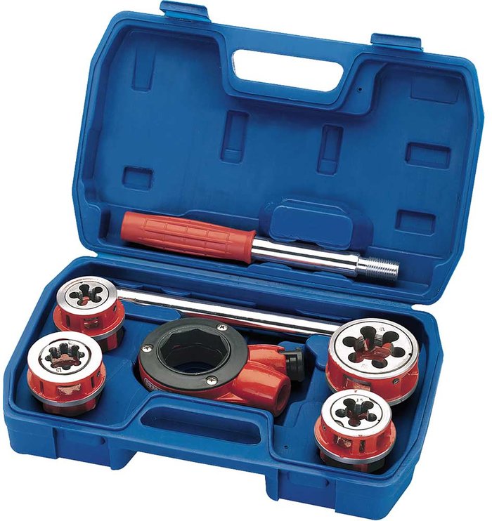 Tooled Up | Draper Draper 7 Piece Ratchet Pipe Threading Repair Kit Metric Draper Draper 7 Piece Ratchet Pipe Threading Repair Kit Metric