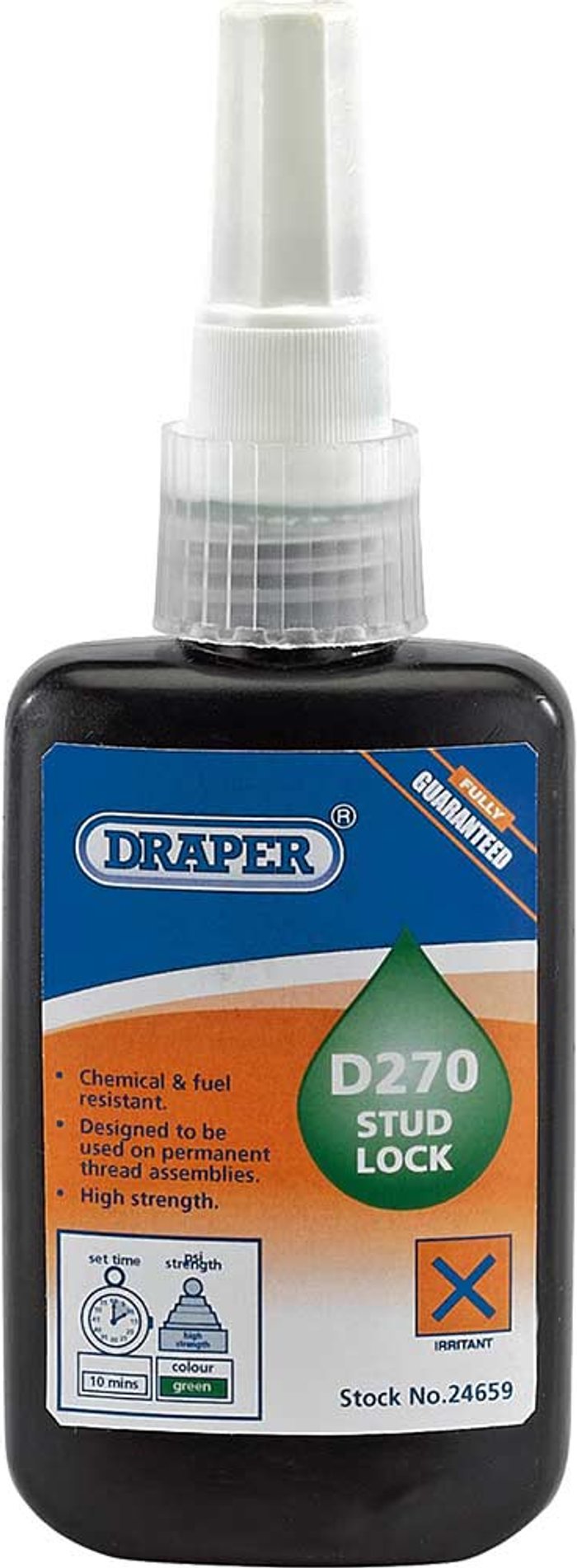 Tooled Up | Draper Draper D270 Stud Lock Adhesive 50ml Draper Draper D270 Stud Lock Adhesive 50ml