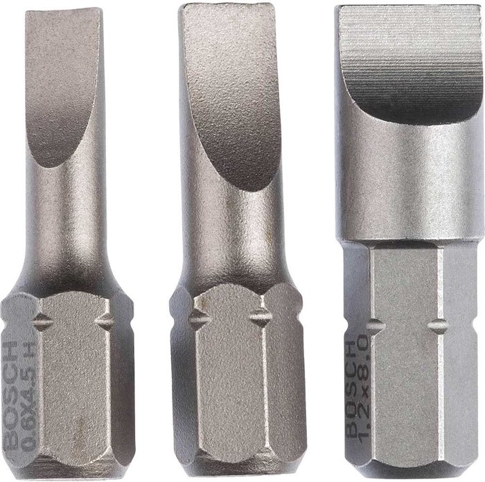 Tooled Up | Bosch Professional Bosch 3 Piece Slotted Screwdriver Bit Set Bosch Professional Bosch 3 Piece Slotted Screwdriver Bit Set