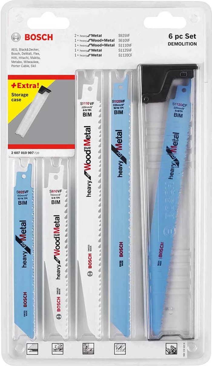 Tooled Up | Bosch Professional Bosch 6 Piece Reciprocating Sabre Saw Blade Sets Bosch Professional Bosch 6 Piece Reciprocating Sabre Saw Blade Sets