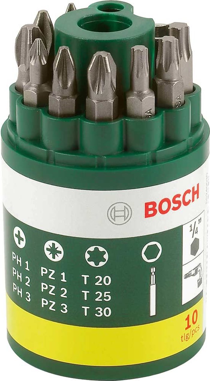 Tooled Up | Bosch Home and Garden Bosch 10 Piece Mixed Screwdriver Bit Set Bosch Home and Garden Bosch 10 Piece Mixed Screwdriver Bit Set