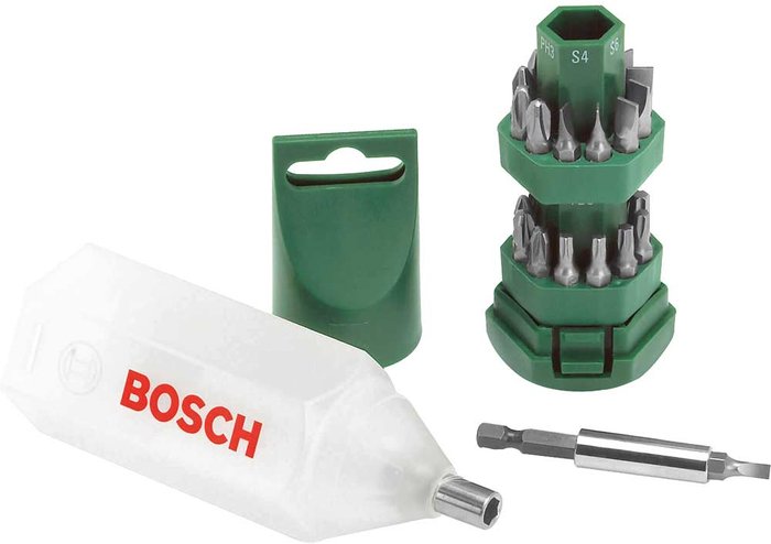 Tooled Up | Bosch Bosch 25-Piece Screwdriver Bit Set - Green & White Bosch Bosch 25-Piece Screwdriver Bit Set - Green & White