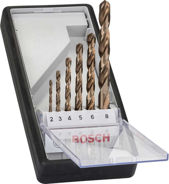 Tooled Up | Bosch Professional Bosch Robust Line 6 Piece HSS-Co Drill Bit Set Bosch Professional Bosch Robust Line 6 Piece HSS-Co Drill Bit Set