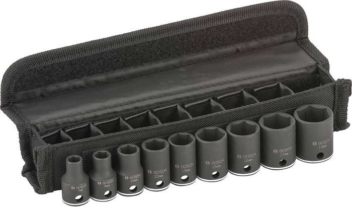 Tooled Up | Bosch Professional Bosch 9 Piece 3/8” Drive Hexagon Impact Socket Set Metric 3/8 Bosch Professional Bosch 9 Piece 3/8” Drive Hexagon Impact Socket Set Metric 3/8