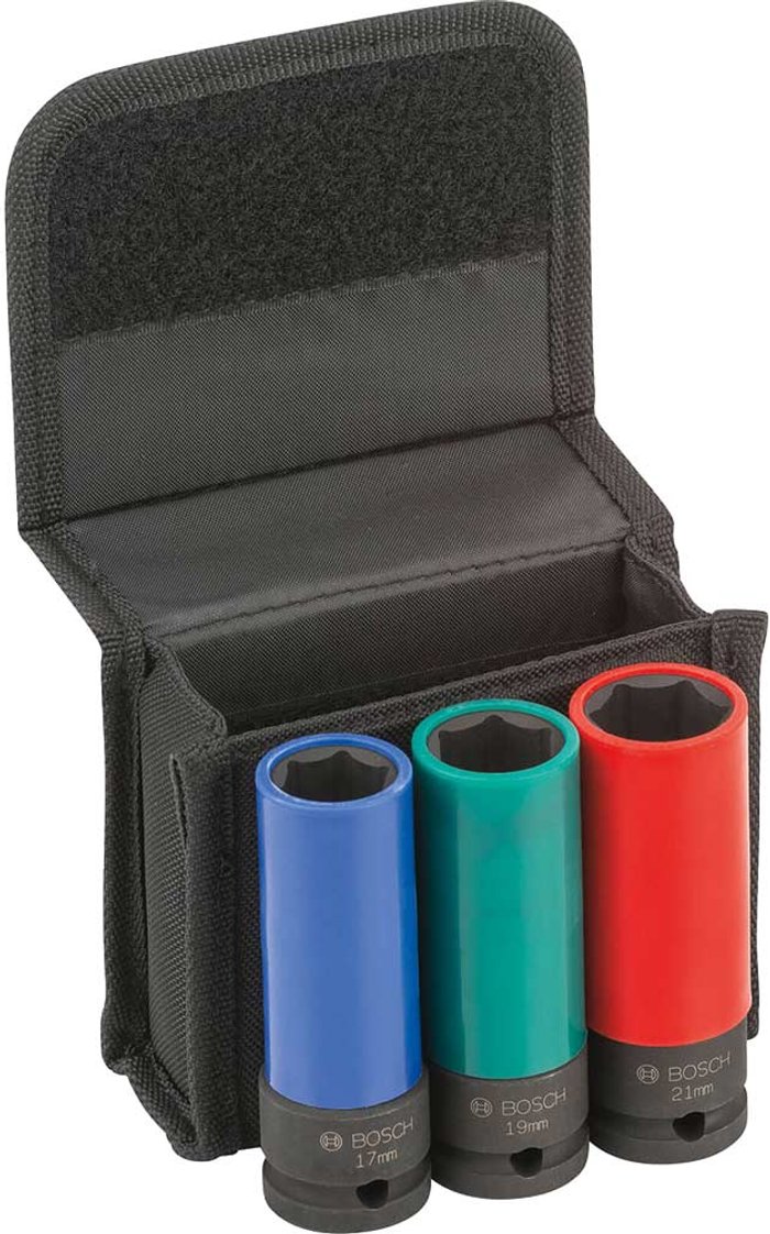 Tooled Up | Bosch Professional Bosch 3 Piece 1/2” Drive PVC Sleeved Hexagon Impact Socket Set Metric 1/2 Bosch Professional Bosch 3 Piece 1/2” Drive PVC Sleeved Hexagon Impact Socket Set Metric 1/2