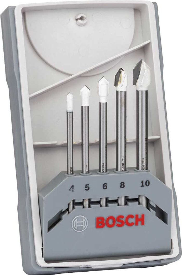 Tooled Up | Bosch Professional Bosch 5 Piece Ceramic Tile Drill Bit Set Bosch Professional Bosch 5 Piece Ceramic Tile Drill Bit Set