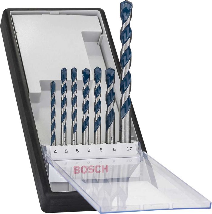 Tooled Up | Bosch Professional Bosch 7 Piece Blue Granite Masonry Drill Bit Set Bosch Professional Bosch 7 Piece Blue Granite Masonry Drill Bit Set