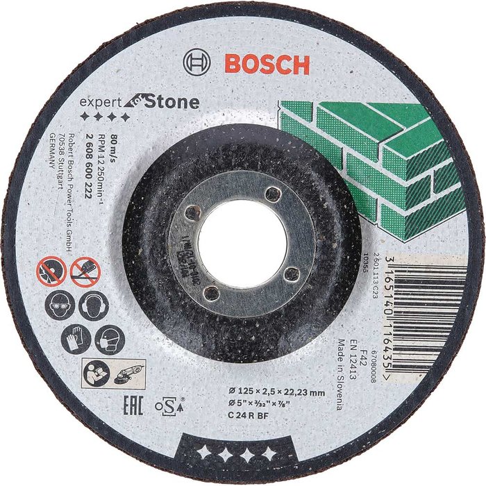 Tooled Up | Bosch Professional Bosch C24R BF Depressed Stone Cutting Disc 125mm Bosch Professional Bosch C24R BF Depressed Stone Cutting Disc 125mm