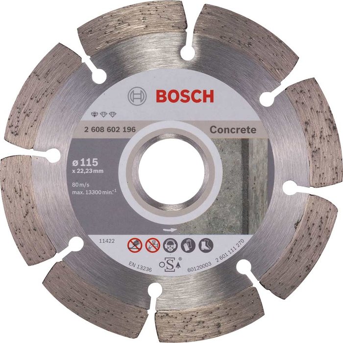 Tooled Up | Bosch Professional Bosch Standard Concrete Diamond Cutting Disc 115mm Bosch Professional Bosch Standard Concrete Diamond Cutting Disc 115mm