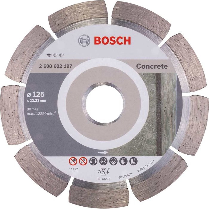 Tooled Up | Bosch Professional Bosch Standard Concrete Diamond Cutting Disc 125mm Bosch Professional Bosch Standard Concrete Diamond Cutting Disc 125mm