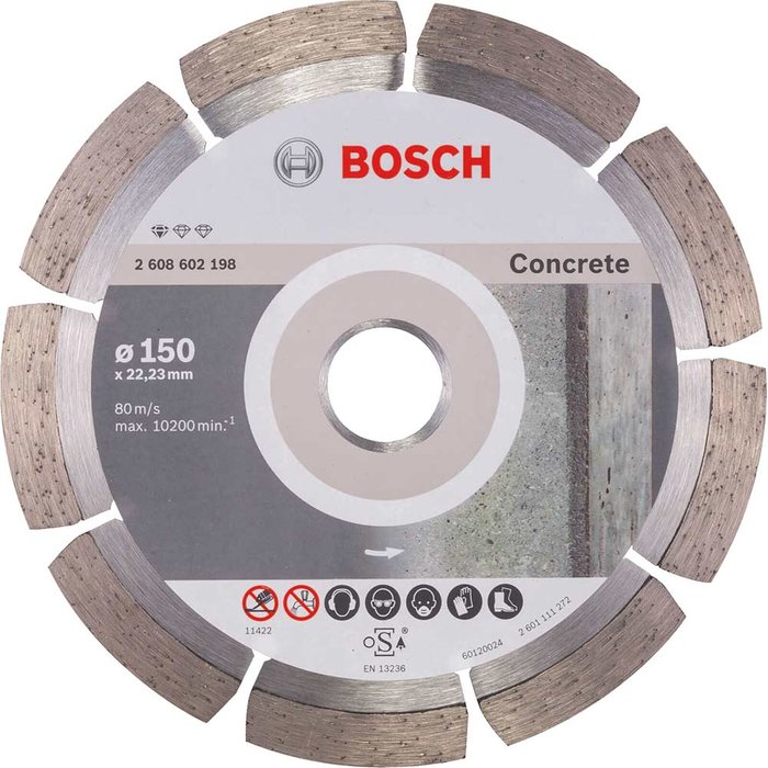 Tooled Up | Bosch Professional Bosch Standard Concrete Diamond Cutting Disc 150mm Bosch Professional Bosch Standard Concrete Diamond Cutting Disc 150mm