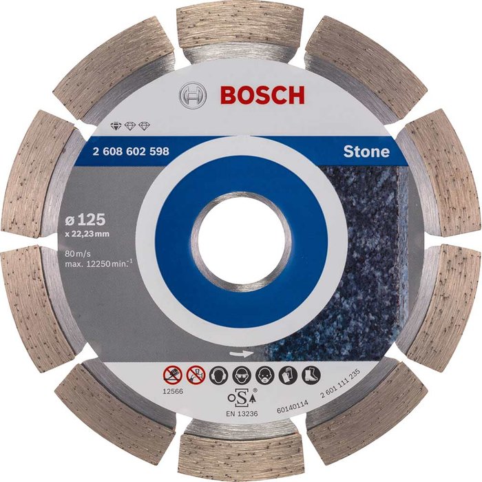 Tooled Up | Bosch Professional Bosch Standard Stone Diamond Cutting Disc 125mm Bosch Professional Bosch Standard Stone Diamond Cutting Disc 125mm