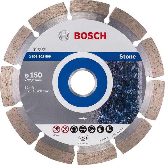 Tooled Up | Bosch Professional Bosch Standard Stone Diamond Cutting Disc 150mm Bosch Professional Bosch Standard Stone Diamond Cutting Disc 150mm