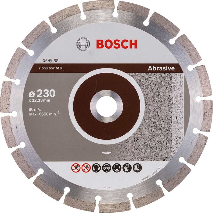 Tooled Up | Bosch Professional Bosch Diamond Disc Standard for Abrasive Materials 230mm Bosch Professional Bosch Diamond Disc Standard for Abrasive Materials 230mm