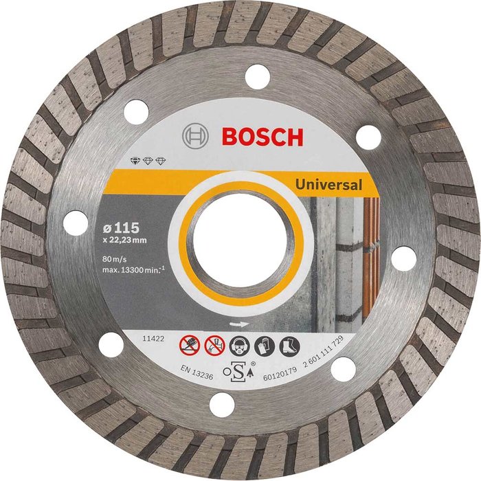 Tooled Up | Bosch Professional Bosch Standard Universal Cutting Diamond Disc 115mm Bosch Professional Bosch Standard Universal Cutting Diamond Disc 115mm