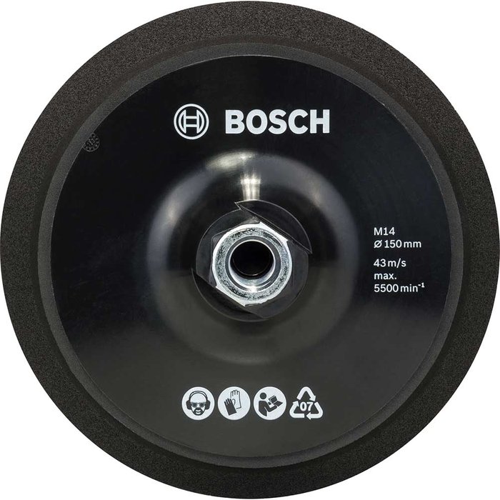 Tooled Up | Bosch Professional Bosch M14 Hook and Loop Backing Pad 150mm Bosch Professional Bosch M14 Hook and Loop Backing Pad 150mm