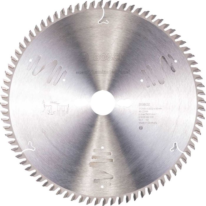 Tooled Up | Bosch Professional Bosch Expert Fine Cut Table Saw Blade for Laminated Panel 250mm 80T 30mm Bosch Professional Bosch Expert Fine Cut Table Saw Blade for Laminated Panel 250mm 80T 30mm