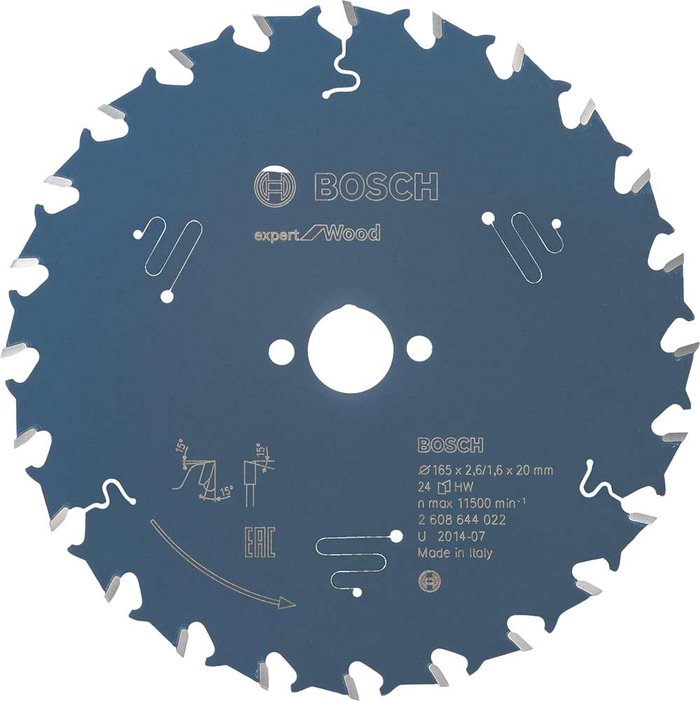 Tooled Up | Bosch Professional Bosch Expert Wood Cutting Saw Blade 165mm 24T 20mm Bosch Professional Bosch Expert Wood Cutting Saw Blade 165mm 24T 20mm