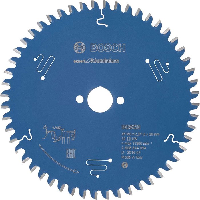 Tooled Up | Bosch Professional Bosch Expert Aluminium Cutting Saw Blade 160mm 52T 20mm Bosch Professional Bosch Expert Aluminium Cutting Saw Blade 160mm 52T 20mm