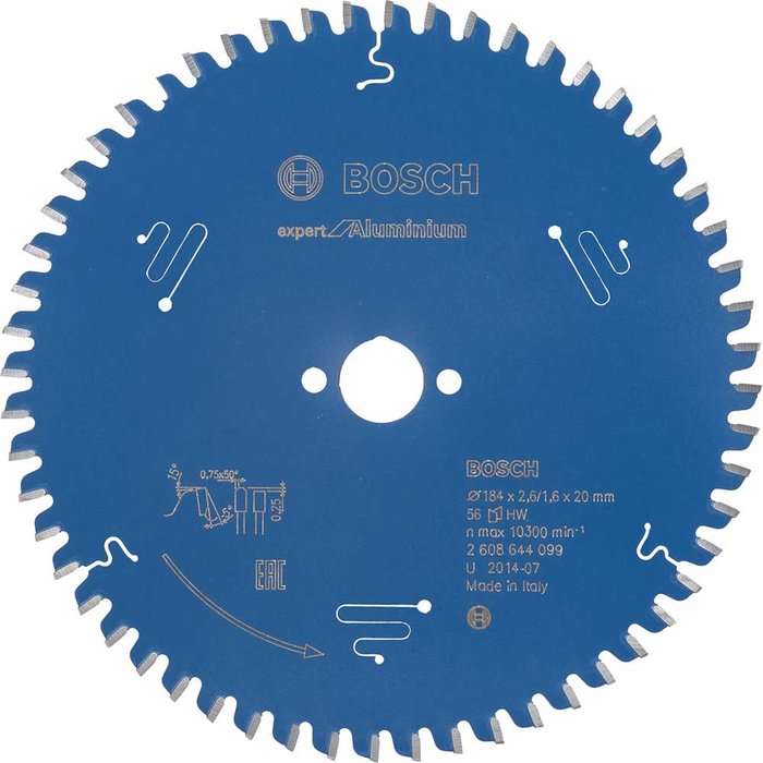 Tooled Up | Bosch Professional Bosch Expert Aluminium Cutting Saw Blade 184mm 56T 20mm Bosch Professional Bosch Expert Aluminium Cutting Saw Blade 184mm 56T 20mm