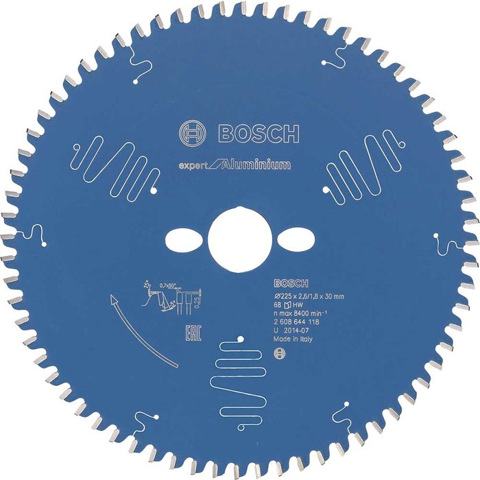 Tooled Up | Bosch Professional Bosch Expert Aluminium Cutting Saw Blade 225mm 68T 30mm Bosch Professional Bosch Expert Aluminium Cutting Saw Blade 225mm 68T 30mm