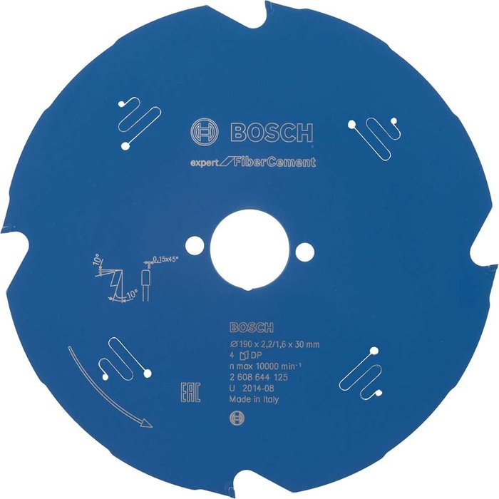 Tooled Up | Bosch Professional Bosch Fiber Cement Cutting Saw Blade 190mm 4T 30mm Bosch Professional Bosch Fiber Cement Cutting Saw Blade 190mm 4T 30mm
