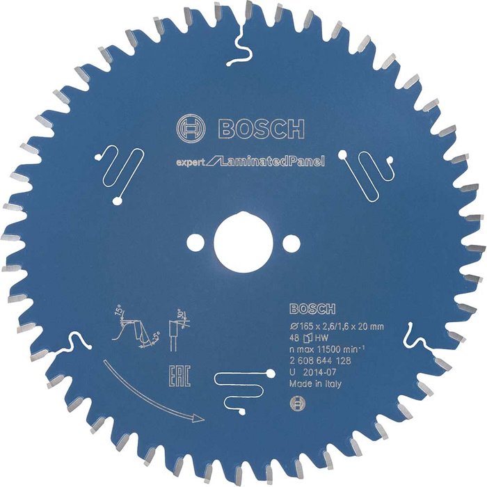 Tooled Up | Bosch Professional Bosch Expert Laminate Cutting Saw Blade 165mm 48T 20mm Bosch Professional Bosch Expert Laminate Cutting Saw Blade 165mm 48T 20mm