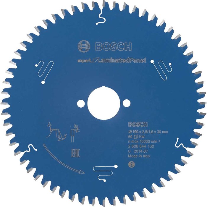 Tooled Up | Bosch Professional Bosch Expert Laminate Cutting Saw Blade 190mm 60T 30mm Bosch Professional Bosch Expert Laminate Cutting Saw Blade 190mm 60T 30mm
