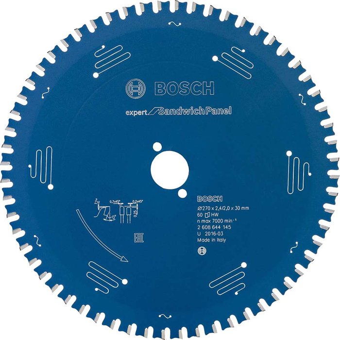 Tooled Up | Bosch Professional Bosch Expert Circular Saw Blade for Sandwich Panel 270mm 60T 30mm Bosch Professional Bosch Expert Circular Saw Blade for Sandwich Panel 270mm 60T 30mm