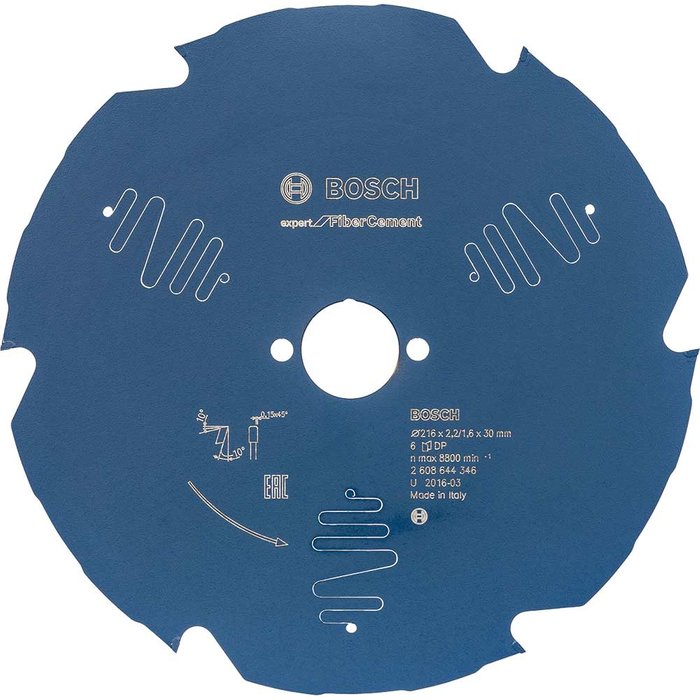 Tooled Up | Bosch Professional Bosch Fiber Cement Cutting Saw Blade 216mm 6T 30mm Bosch Professional Bosch Fiber Cement Cutting Saw Blade 216mm 6T 30mm