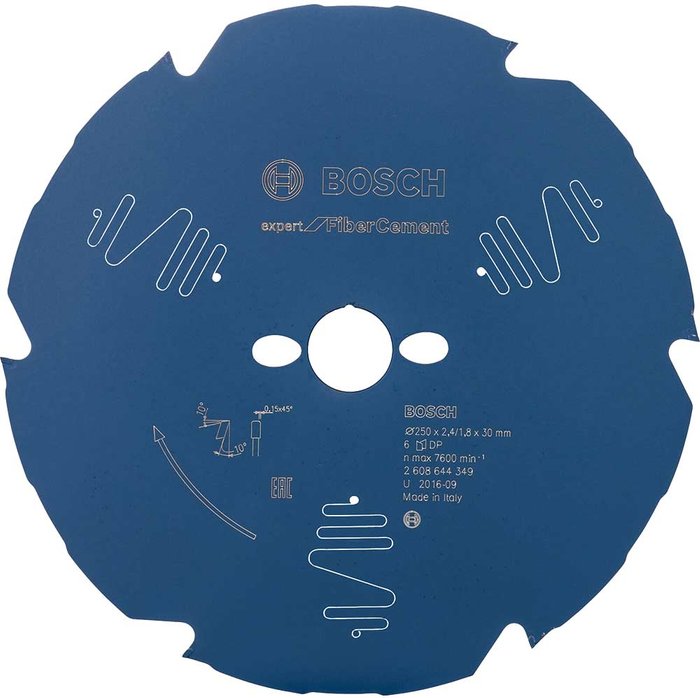 Tooled Up | Bosch Professional Bosch Fiber Cement Cutting Saw Blade 250mm 6T 30mm Bosch Professional Bosch Fiber Cement Cutting Saw Blade 250mm 6T 30mm