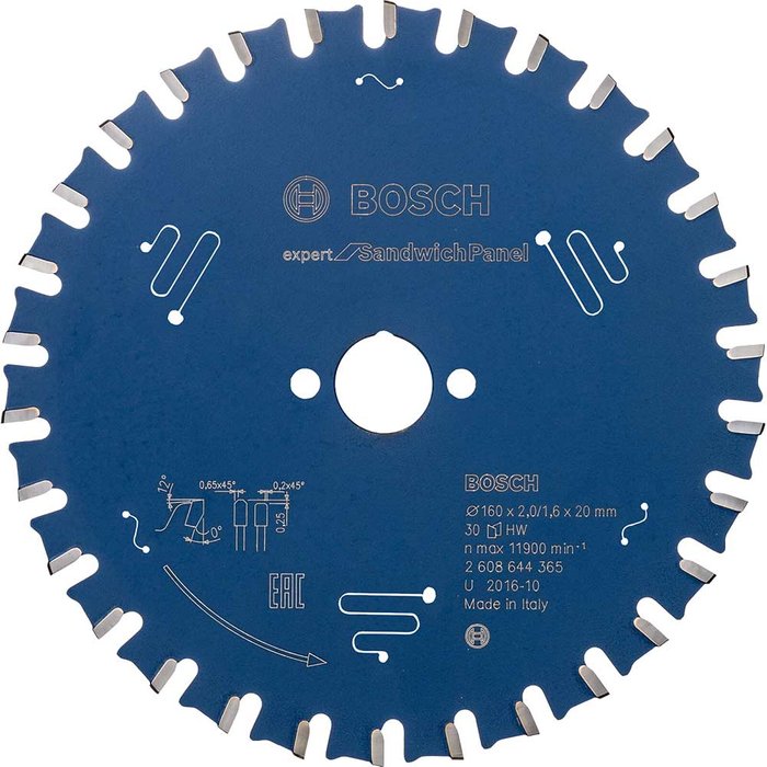 Tooled Up | Bosch Professional Bosch Expert Circular Saw Blade for Sandwich Panel 160mm 30T 20mm Bosch Professional Bosch Expert Circular Saw Blade for Sandwich Panel 160mm 30T 20mm