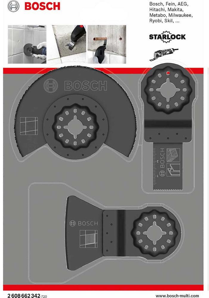 Tooled Up | Bosch Professional Bosch 3 Piece Tile Cutting Starlock Oscillating Multi Tool Blade Set Bosch Professional Bosch 3 Piece Tile Cutting Starlock Oscillating Multi Tool Blade Set