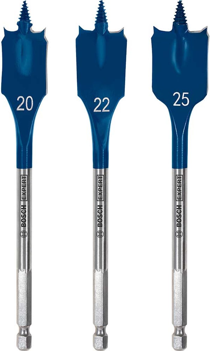 Tooled Up | Bosch Professional Bosch Expert 3 Piece Self Cut Speed Flat Spade Drill Bit Set Bosch Professional Bosch Expert 3 Piece Self Cut Speed Flat Spade Drill Bit Set