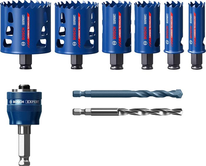 Tooled Up | Bosch Professional Bosch Expert 9 Piece Tough Material Universal Hole Saw Set Bosch Professional Bosch Expert 9 Piece Tough Material Universal Hole Saw Set