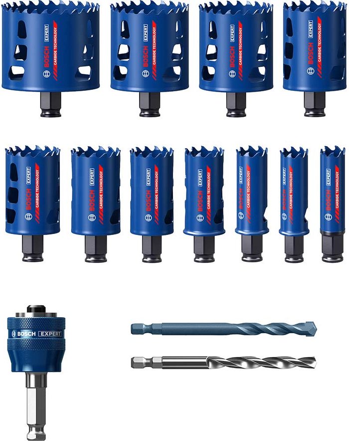 Tooled Up | Bosch Professional Bosch Expert 14 Piece Tough Material Universal Hole Saw Set Bosch Professional Bosch Expert 14 Piece Tough Material Universal Hole Saw Set