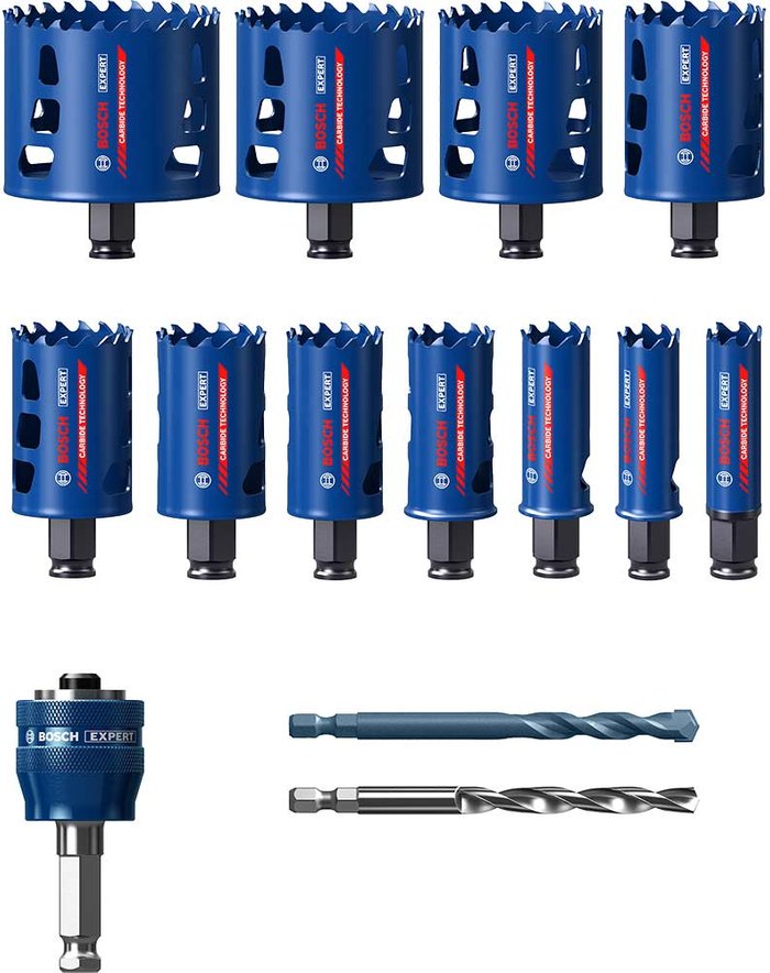 Tooled Up | Bosch Professional Bosch Expert 14 Piece Tough Material Universal Hole Saw Set Bosch Professional Bosch Expert 14 Piece Tough Material Universal Hole Saw Set